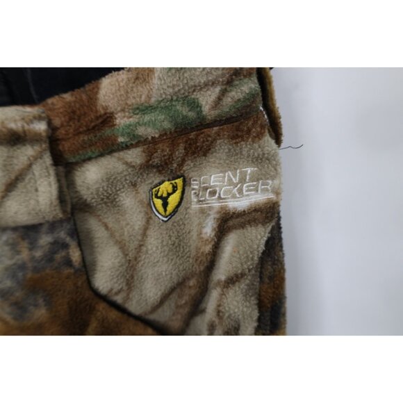 Vtg Scentblocker Mens Large Distressed Camouflage Fleece Wide Leg Cargo Pants - Picture 8 of 16